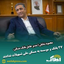 محمود شایان ؛‌ مدیر عامل بانک مسکن :  ۲۷ بانک و موسسه به مسکن ملی تسهیلات ندادند